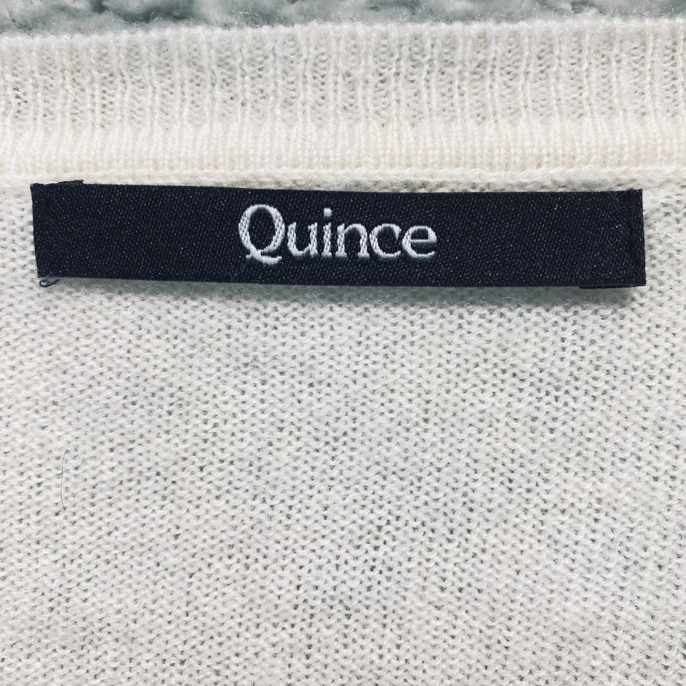 Quince 100% Cashmere V Neck Sweater Cream Size S see photos - Picture 2 of 7